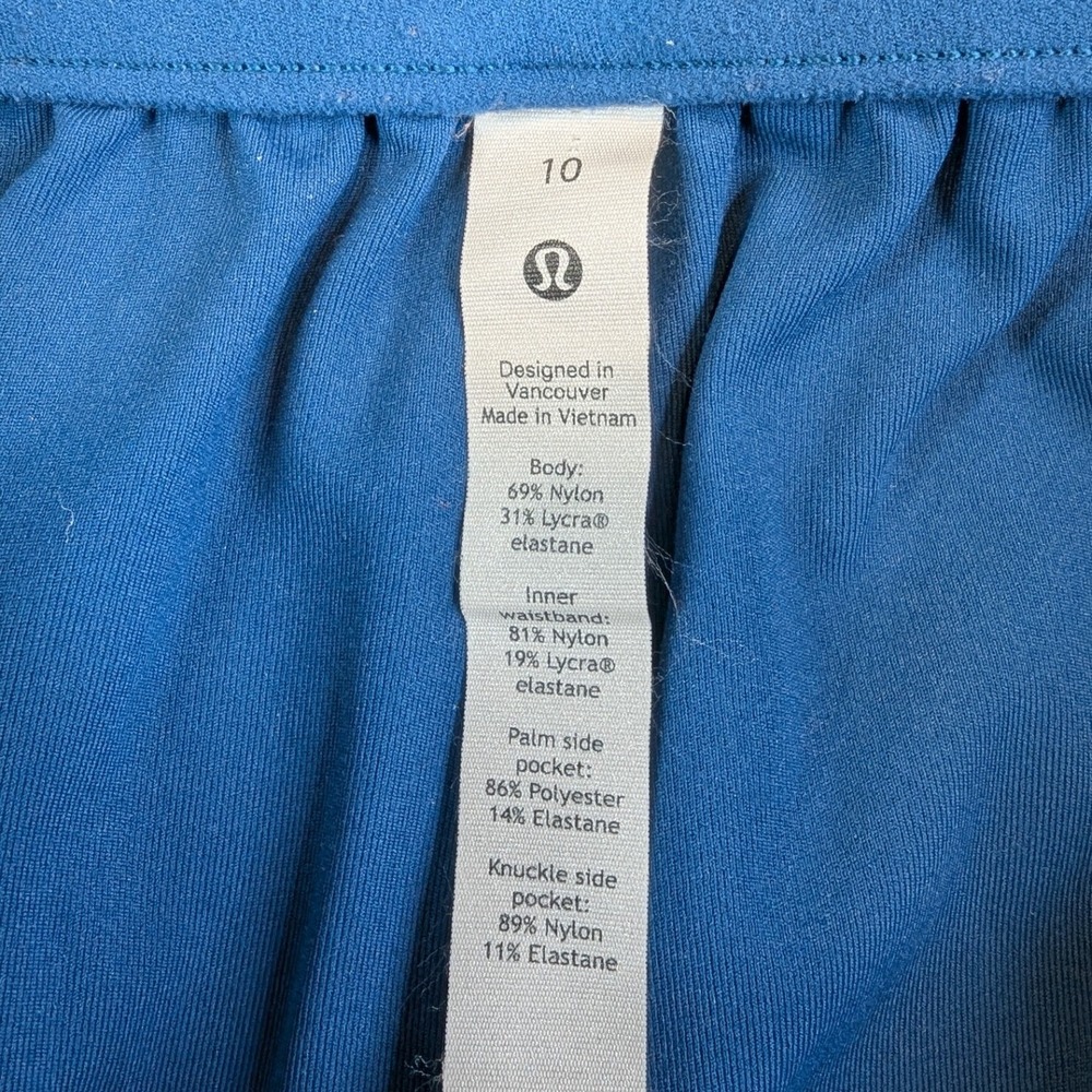 Lululemon Pants Womens Sz 10 Blue Keep Moving Crop High-Rise 23" Performance - Picture 8 of 9